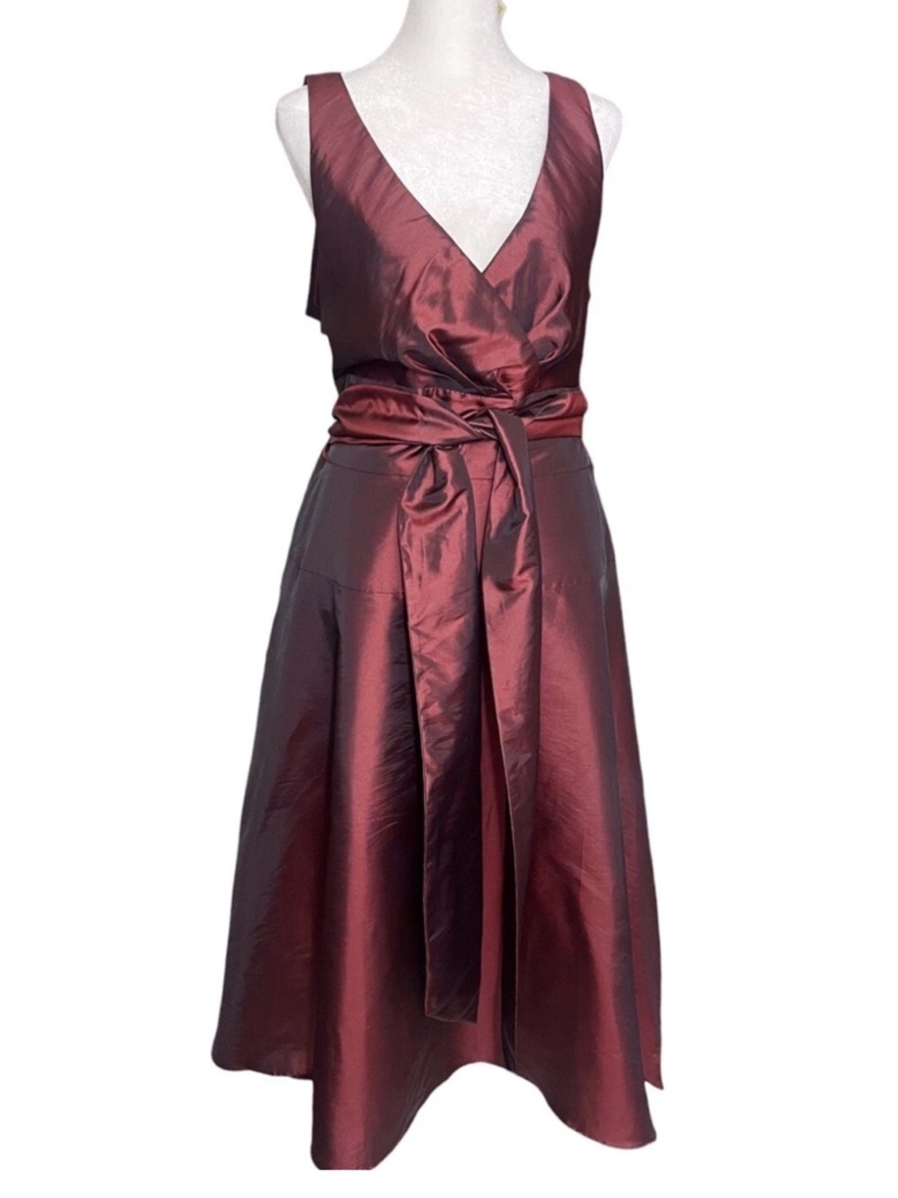 Y2K Coldwater Creek P16 V-neck Burgundy A-line Dress